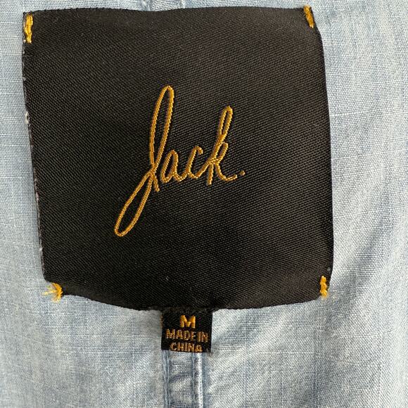 Womens Jack chambray jacket - blue - hooded - zip up - denim - cotton - size M - Picture 11 of 12